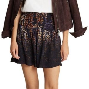 NWT Reiss Alana Printed Skirt in navy and orange